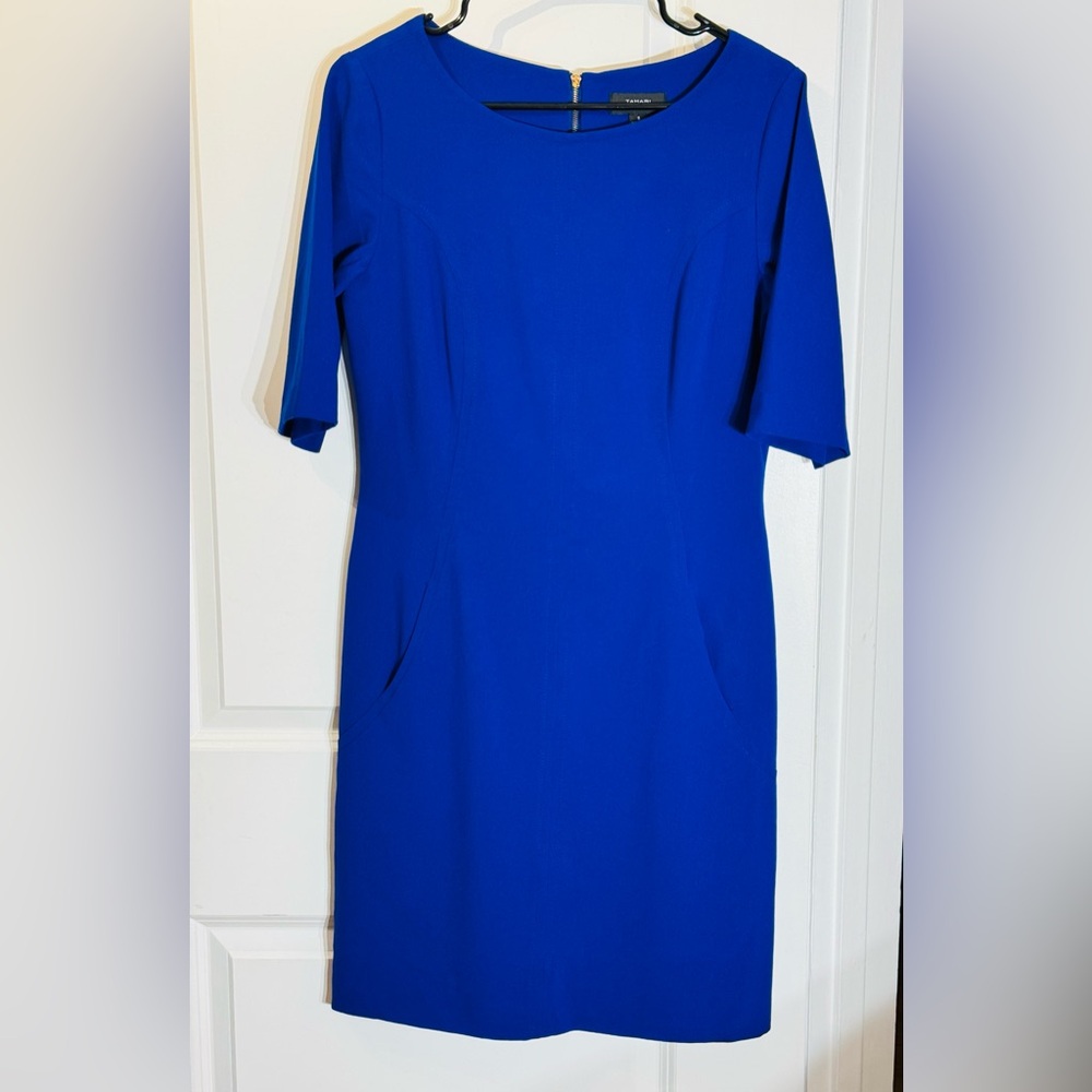 Tahari Royal Blue Sheath Dress